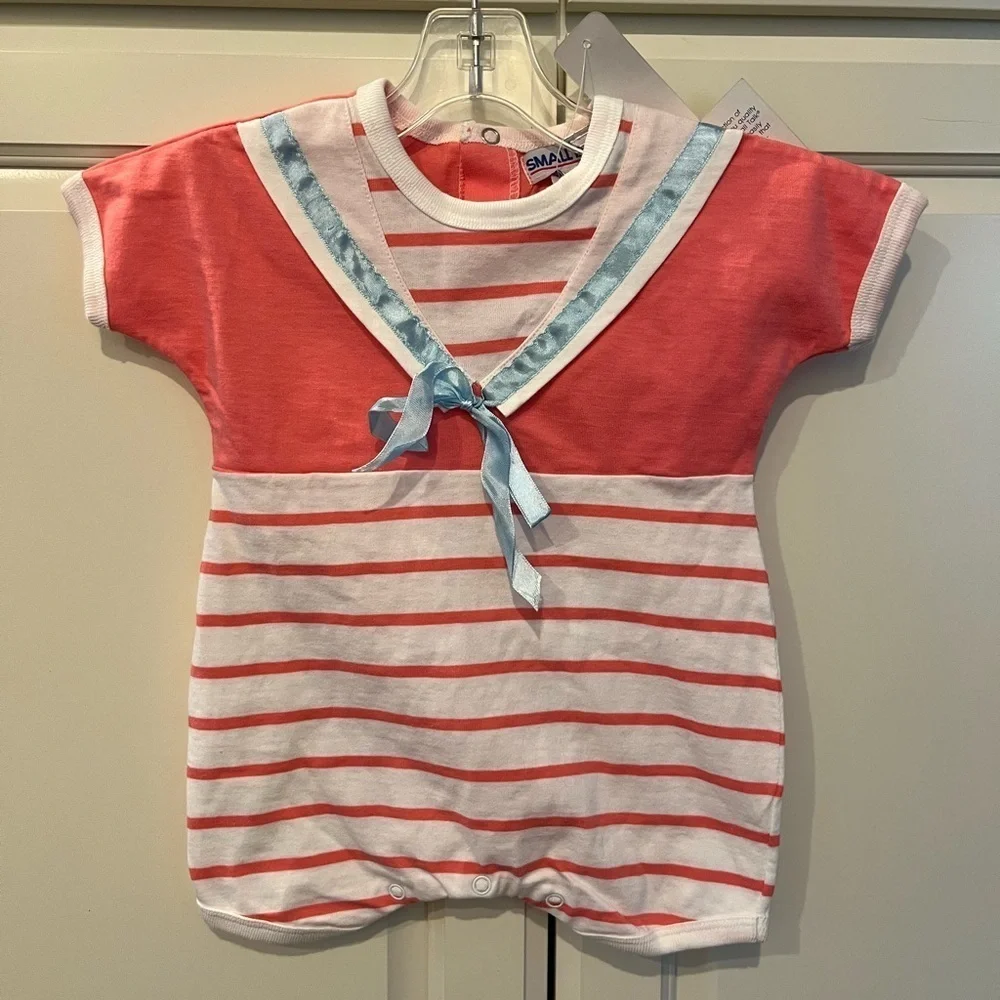 NWT Bundle of 2 Small Talk Vintage Infant Sailor Onesies (9 mo)